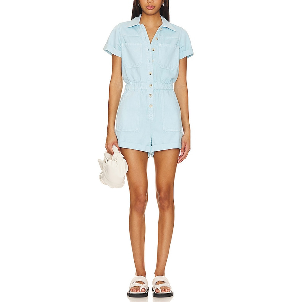 Show Me Your Mumu 'Cannon' Blue Cotton Romper Size S